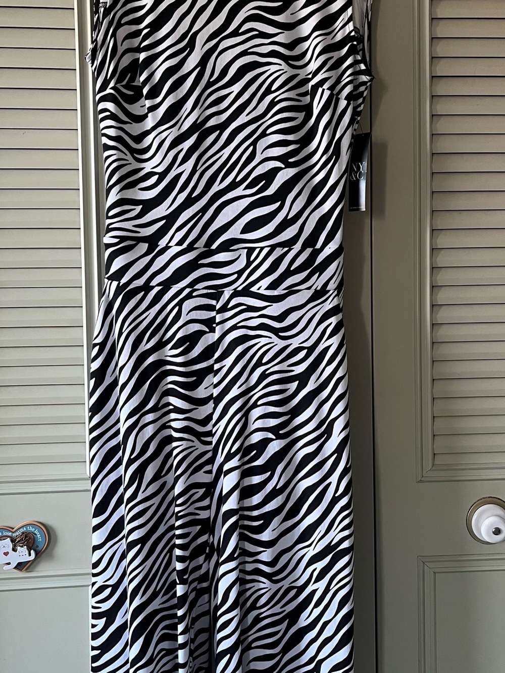 New York & Company Black and White Zebra Print Jumpsuit